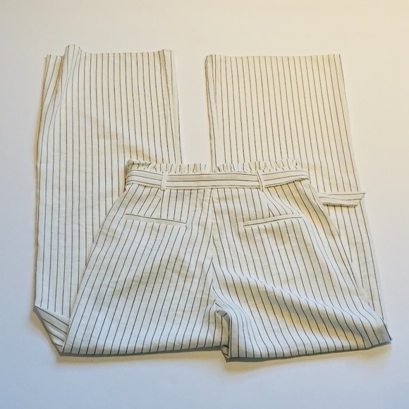 💚 WILLIAM B Wide Leg Striped Belted Pants (M) - Picture 11 of 14